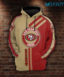 Classic Red Brown All Over Print 3D Hoodie - Designed for San Francisco 49ers Fans