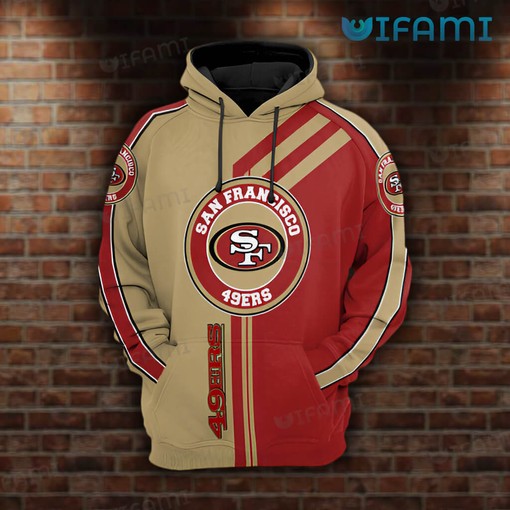 Classic Red Brown All Over Print 3D Hoodie - Designed for San Francisco 49ers Fans