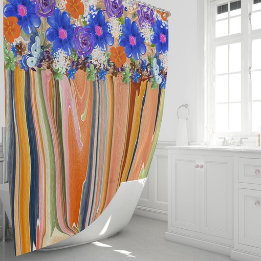 Classic Tuscan Floral Shower Curtain Set - Classic Bath Set with Optional Towels and Mat for Traditional Bathroom Decor - Image 2
