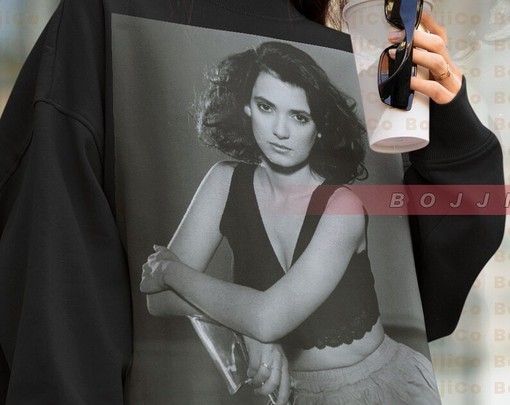 Classic Winona Ryder Sweater, Retro Fan Art Design 90s Style Pullover - Image 4