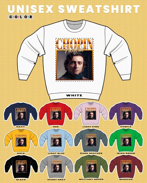 Classical Music Artist Sweatshirt with Pianist Legend Chopin Homage Quote - Image 3