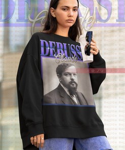 Claude Debussy Classical Music Sweatshirt, Pianist Legend Homage for Men and Women, Retro 90s Sweater for Fans