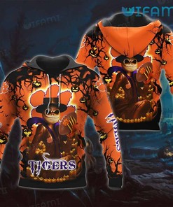 Clemson Tigers Custom All Over Print Hoodie with 3D Jack Skellington Print for Fans