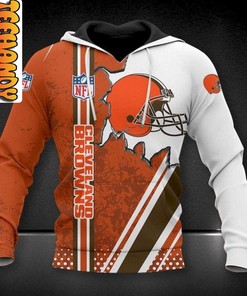 Cleveland Browns 3D Hoodie with All-Over Prints and Graphics for NFL Fans