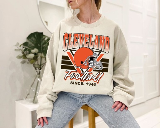 Cleveland Football Team Sweatshirt, Vintage NFL Shirt for Cleveland Fans, College Shirts
