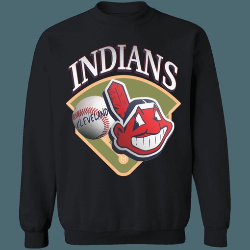 Cleveland Guardians Chief Wahoo Vintage MLB Crewneck Hoodie Shirt - Classic Design for Baseball Enthusiasts - Image 2
