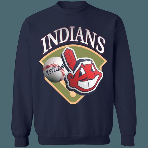 Cleveland Guardians Chief Wahoo Vintage MLB Crewneck Hoodie Shirt - Classic Design for Baseball Enthusiasts - Image 3