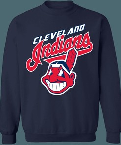 Cleveland Guardians Chief Wahoo Vintage MLB Crewneck Hoodie Shirt - Great Gifts for MLB Fans