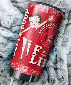 Cleveland Indians Betty Boop Graphics MLB Tumbler - Baseball Mom Tumbler Ideas