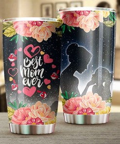 Cleveland Indians Cool Flower Best Mom Ever MLB Tumbler with a Stylish and MLB Design
