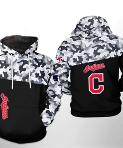Cleveland Indians MLB Camo Veteran 3D Hoodie with Unique Print - Custom All Over Print Hoodie