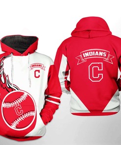 Cleveland Indians MLB Classic 3D Hoodie with Full Size Print - All Over Print Zip Up Hoodie Men