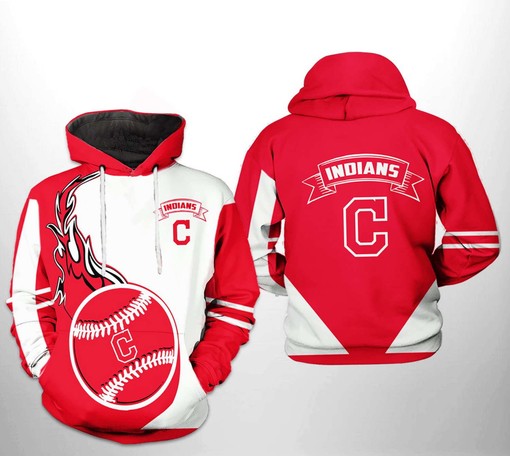 Cleveland Indians MLB Classic 3D Hoodie with Full Size Print - All Over Print Zip Up Hoodie Men