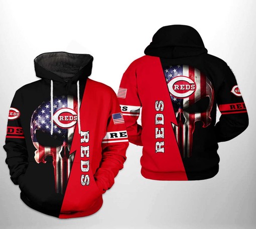 Cleveland Indians MLB Skull Hoodie with 3D All-Over Print