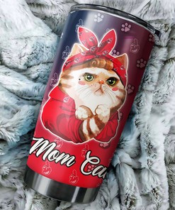 Cleveland Indians MLB Tumbler with Cat Moms and MLB Logo - Perfect Gift for Indians Cat Lovers
