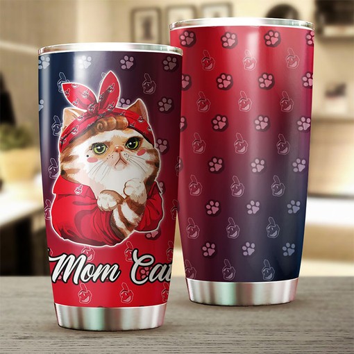 Cleveland Indians MLB Tumbler with Cat Moms and MLB Logo - Perfect Gift for Indians Cat Lovers - Image 2