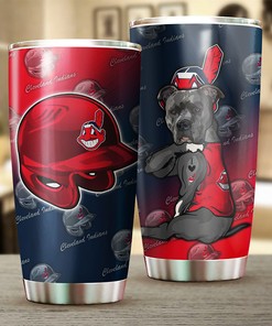 Clever Cleveland Indians Funny Dog MLB Tumbler with Comical Design for Any Fan