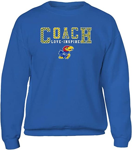 Coach Love Inspire Slogan Patterned Team Kansas Jayhawks Shirt - NCAA College Shirts - Image 2