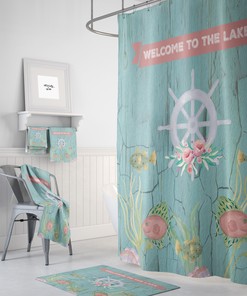 Coastal Bathroom Decor with Cottage Chic Beach Theme Shower Curtain and Unique Shower Curtain Options