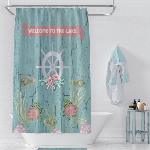 Coastal Bathroom Decor with Cottage Chic Beach Theme Shower Curtain and Unique Shower Curtain Options - Image 2