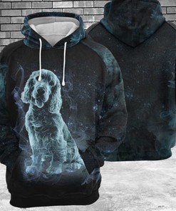 Cocker Spaniel Galaxy All Over Print 3D Hoodie for Animal Lovers