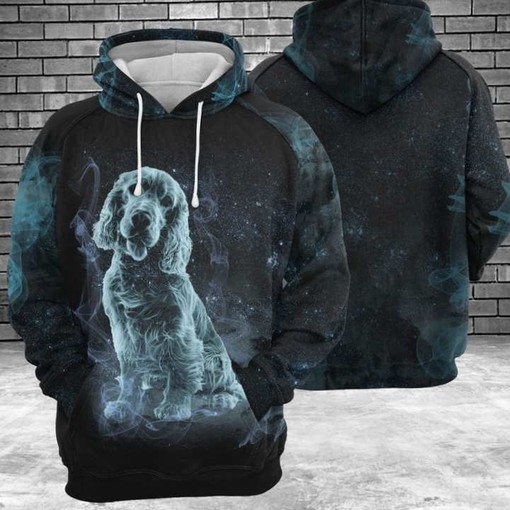 Cocker Spaniel Galaxy All Over Print 3D Hoodie for Animal Lovers