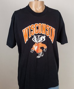 College American Shirt: Vintage 80s University of Wisconsin Badgers Bucky Badger Single Stitch Screen Stars Shirt