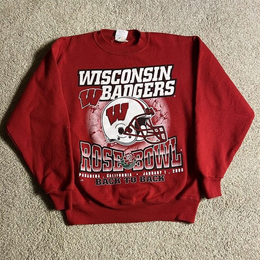 College American Shirt: Vintage Wisconsin Badgers Red Football Sweatshirt, Hoodie, Crewneck