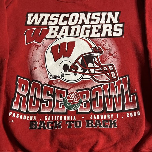 College American Shirt: Vintage Wisconsin Badgers Red Football Sweatshirt, Hoodie, Crewneck - Image 2