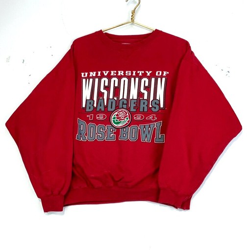 College Gear of 90s: Vintage University of Wisconsin Badgers 1994 Rose Bowl NCAA Sweatshirt