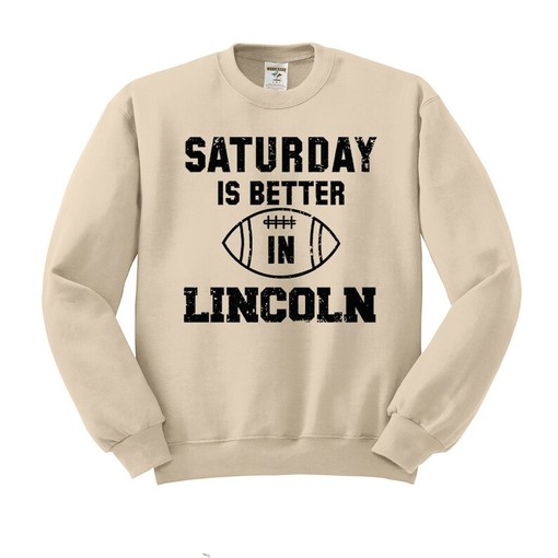 College Saturday Is Better In Lincoln Sweatshirt Hoodie All Sizes for Cute Football Game Day NCAA Shirt - Image 2