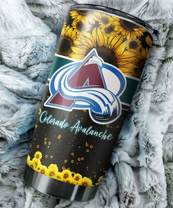 Colorado Avalanche NHL Tumbler Beautiful Sunflower NHL Tumbler Design for Fans, Perfect for Any Occasion