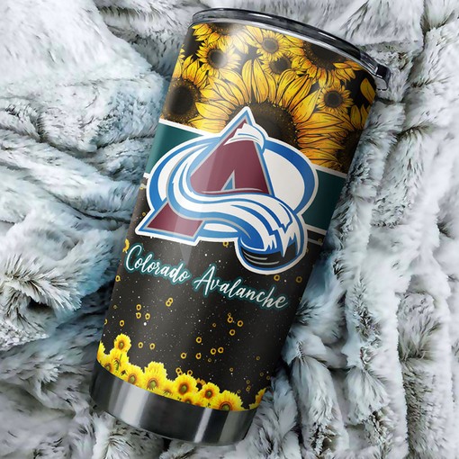 Colorado Avalanche NHL Tumbler Beautiful Sunflower NHL Tumbler Design for Fans, Perfect for Any Occasion