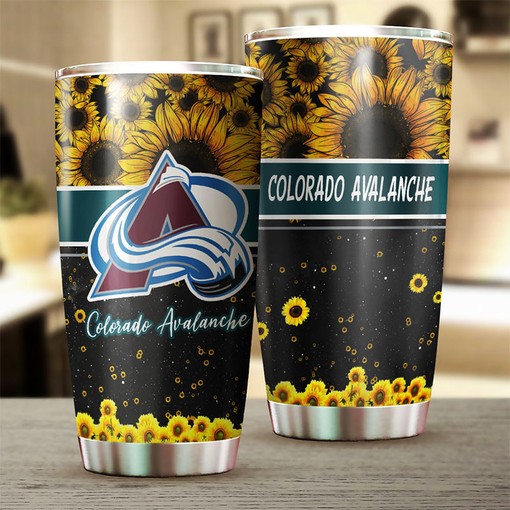 Colorado Avalanche NHL Tumbler Beautiful Sunflower NHL Tumbler Design for Fans, Perfect for Any Occasion - Image 2