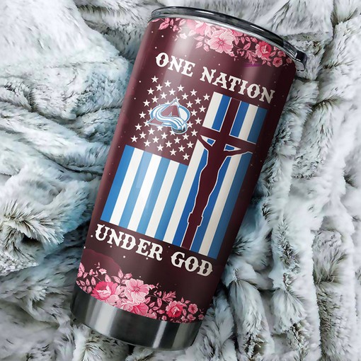Colorado Avalanche NHL Tumbler - One Nation Under God Patriotic Tumbler for True Fans - G Fanatics