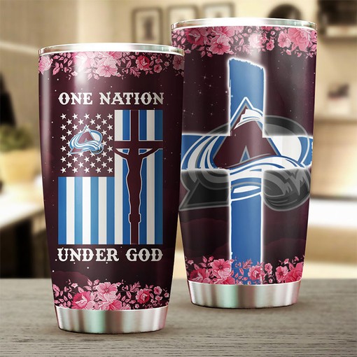 Colorado Avalanche NHL Tumbler - One Nation Under God Patriotic Tumbler for True Fans - G Fanatics - Image 2