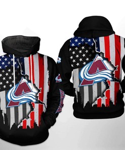 Colorado Avalanche NHL US Flag Team All Over Print 3D Hoodies Perfect for Patriotic Fans