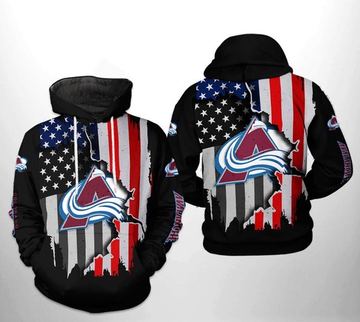 Colorado Avalanche NHL US Flag Team All Over Print 3D Hoodies Perfect for Patriotic Fans