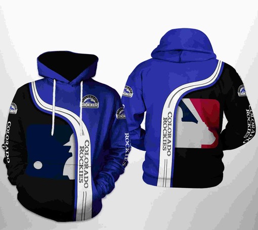 Colorado Rockies MLB All Over Print Zip Up Hoodie Men - Men's Fashion