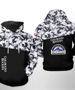 Colorado Rockies MLB Camo Veteran All Over Print 3D Hoodie - Military Style