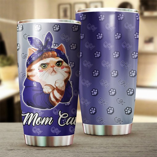 Colorado Rockies MLB Tumbler Personalized for Cat Moms with Special Design and MLB Logo - Image 2