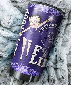 Colorado Rockies MLB Tumbler with Betty Boop and MLB Logo - Classic Tumbler for Rockies Enthusiasts
