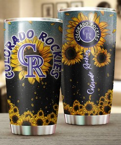 Colorado Rockies Vibrant Sunflower MLB Tumbler with a Unique MLB Design