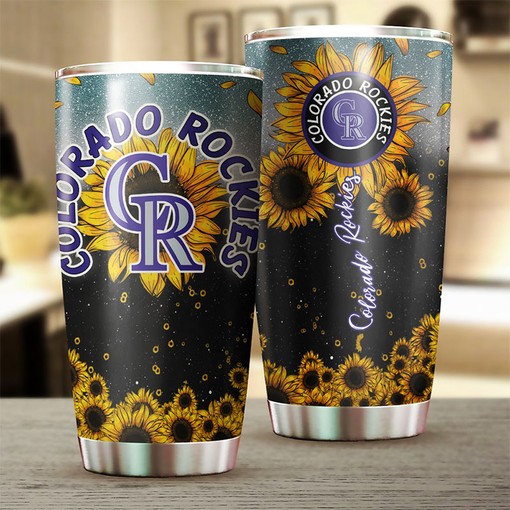 Colorado Rockies Vibrant Sunflower MLB Tumbler with a Unique MLB Design