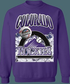 Colorado Rockies Vintage MLB Crewneck Hoodie Shirt - Perfect Gear for Baseball Enthusiasts