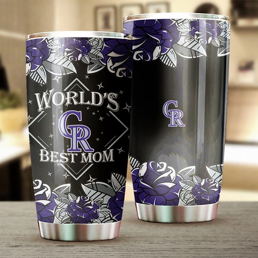 Colorado Rockies World's Best Mom Edition Personalized Tumbler - Sports Tumbler 20oz - Image 2