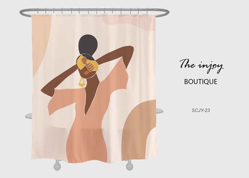 Colored Girl Shower Curtain | Modern Bathroom Decor Ideas | Waterproof Customized Kids Bathroom Shower Curtain