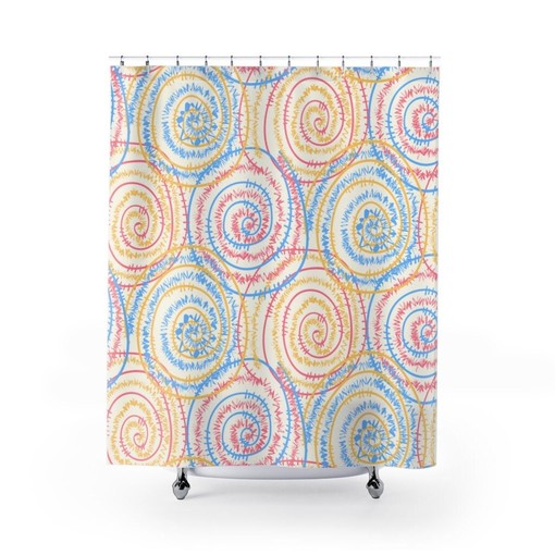 Colorful Abstract Art Shower Curtain for Dorms and Vibrant Bathrooms