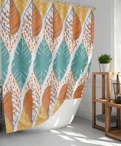 Colorful Autumn Leaves Shower Curtain | Fall Leaf Bathroom Decor | Housewarming Gift