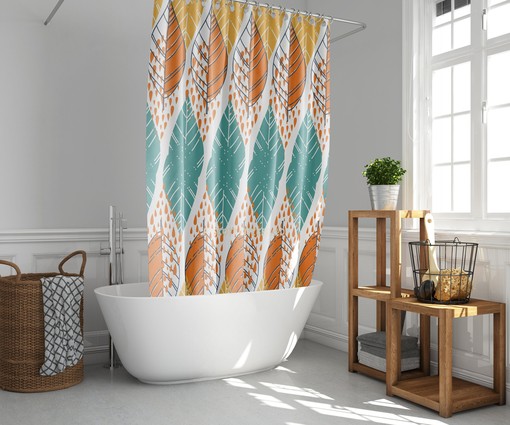 Colorful Autumn Leaves Shower Curtain | Fall Leaf Bathroom Decor | Housewarming Gift - Image 2